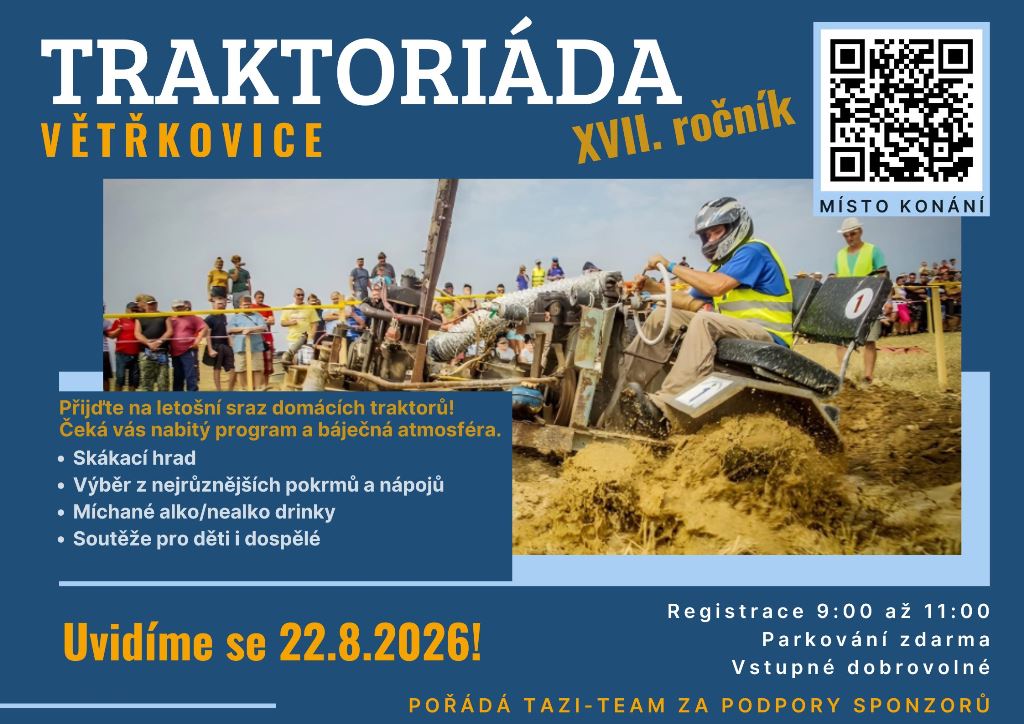 Pozvánka na Větřkovskou traktoriádu 2026